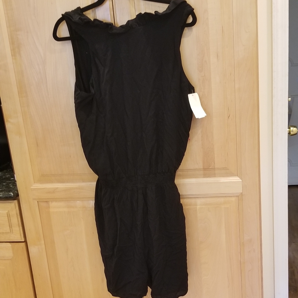 Gibson Hi Sugarplum! Capri Smocked Waist Romper L
